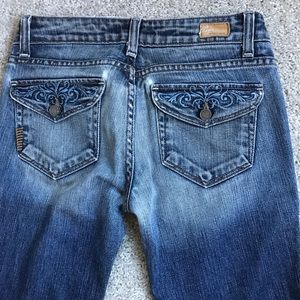 Paige denim embroidered flap pocket 26